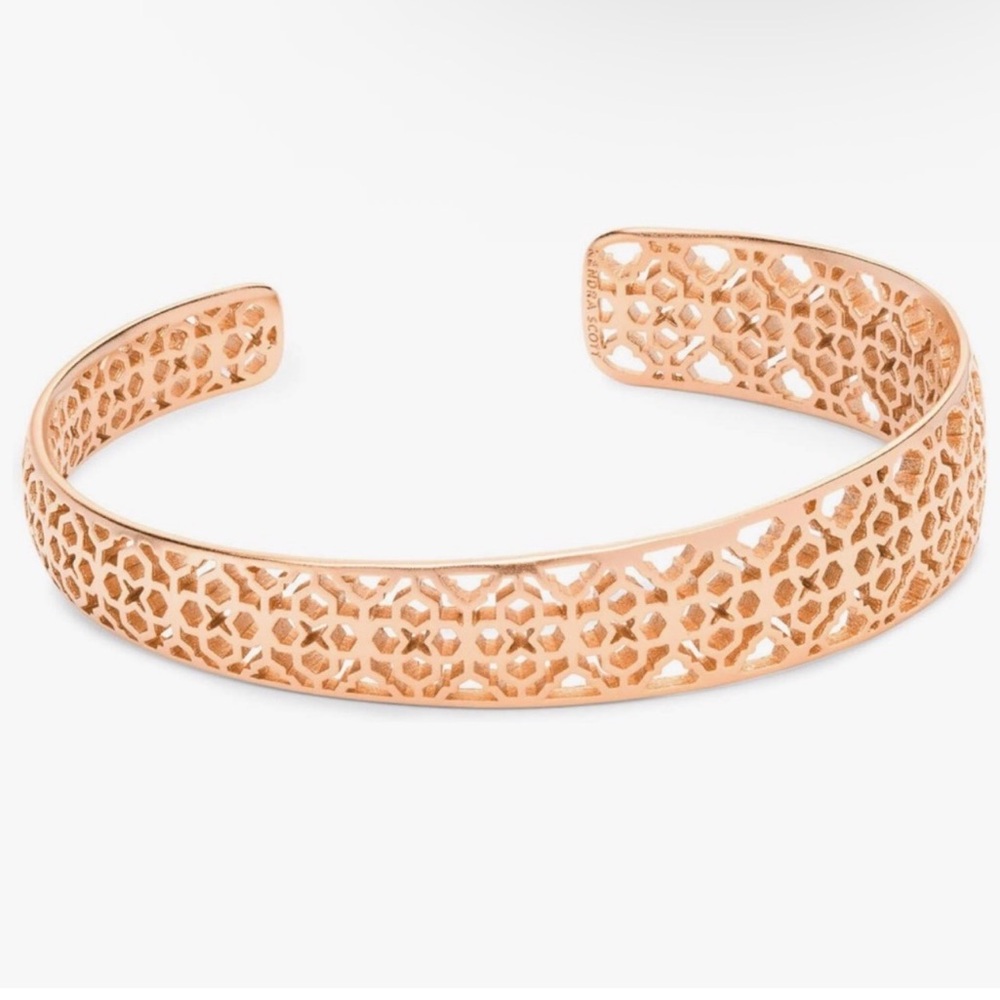 Kendra Scott Rose Gold Filigree Open Cuff Bracelet